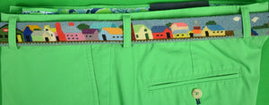 "Hand-Needlepoint Nantucket Harbor Scene Belt" Sz 29"