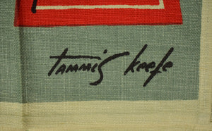 "Tammis Keefe c1950s Linen Bar Towel w/ Jockeys" (New/ Old Stock!) (SOLD)
