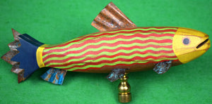 "Hand-Painted Fish Decoy Finial"