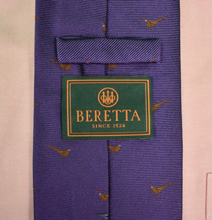 Beretta Pheasant Purple Silk Tie