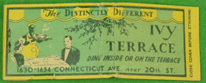 "Ivy Terrace Washington, D.C. Matchbook" (Unstruck)