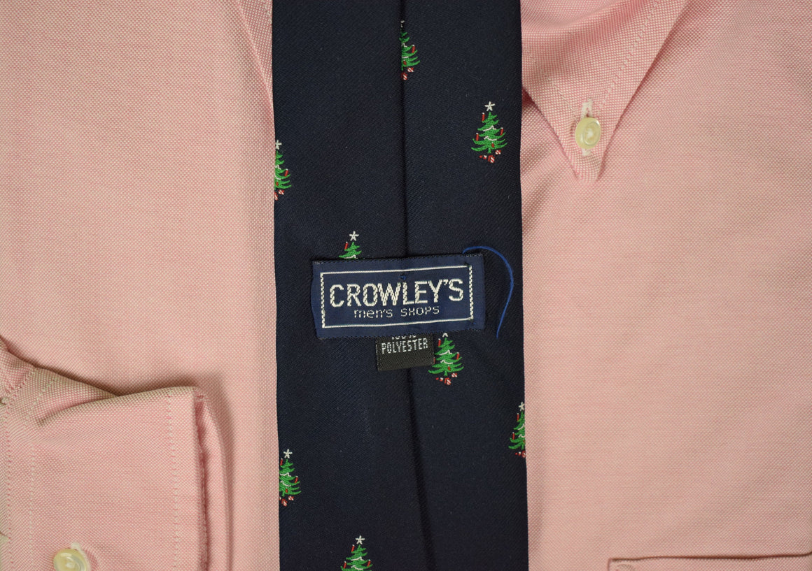 Navy Poly Christmas Tree Tie