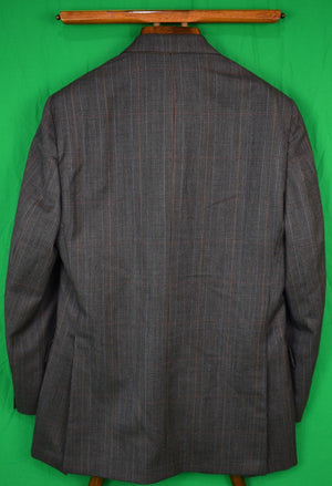 "Chipp Grey/ Brown Glen Plaid DB Suit w/ Yellow Paisley Lining" Sz 39R (SOLD)
