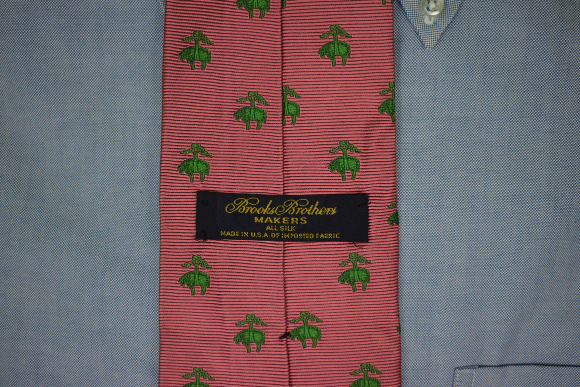 "Brooks Brothers Golden Fleece Pink & Green Silk Tie" (SOLD)
