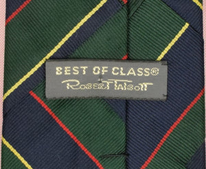 "Robert Talbott Best of Class Argyle & Sutherland Patchwork Repp Stripe Jacquard Silk Tie"