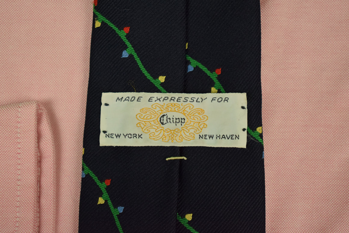 "Chipp Christmas Lights Navy Poly Tie" (SOLD)