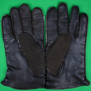 Dunhill Chocolate Suede English Leather Fleece-Lined Gloves