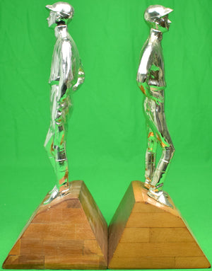 Pair of Silver Jockey Bookends