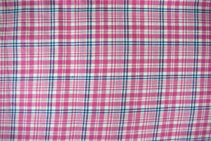 "Pink/ Blue/ White Plaid Shirting Fabric"