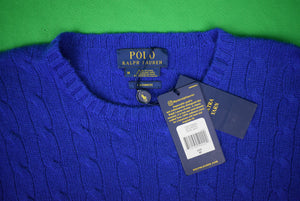 Polo Ralph Lauren Royal Navy Cashmere Cable Crewneck Sweater Sz M (NEW w/ RL Tag)