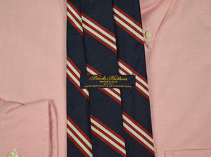 Brooks Brothers Navy Repp Stripe Tie (DEADSTOCK w/ BB $29.50 Tag!)