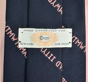 Chipp Pink "IITYWTMWYBMAD" Navy Poly Club Tie (SOLD)