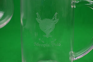 "Pair x Myopia Polo Club Pair Wine Glasses w/ Etched MPC Pitcher"