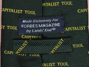 "Forbes Capitalist Tool $ Green Silk Club Tie"