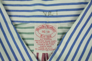 "Brooks Brothers Fun Stripe Broadcloth B/D Shirt" Sz 16-R