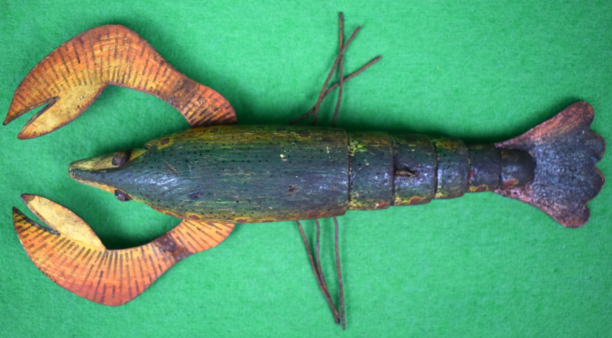 Vintage Lobster Fish Spear Decoy - Ice Fishing Lure MN Folk Art