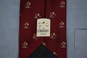 Brooks Brothers "346" Santa Skiing English Burgundy Silk Tie (New w/ BB Tag)