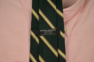 Brooks Brothers Hunter Green Repp Stripe Tie
