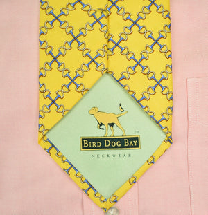 Bird Dog Bay Yellow Silk Horse-Bit Equestrian Motif Tie
