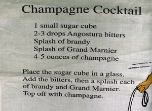 "Champagne Cocktail: Chic At Any Hour Linen Towel" (SOLD)