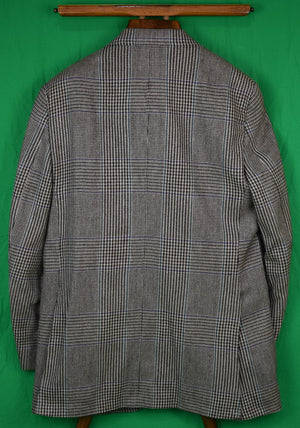 Chipp Russell Plaid Purple/ Green Tweed Sport Jacket w/ Ice Cream Cone Silk Lining Sz 39 Reg