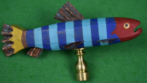 "Hand-Painted Fish Decoy Finial"
