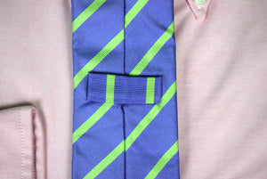 Ben Silver Lilac/ Lime Stripe English Silk Tie