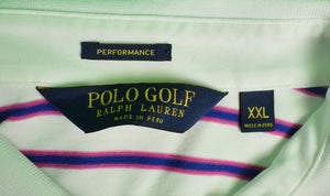"Ralph Lauren Polo Golf White/Red/Navy S/S Stripe Shirt w/ Rolling Rock Club Logo" Sz: XXL (SOLD)