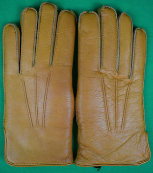 Abercrombie & Fitch British Tan Leather Gloves Sz M