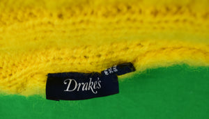 "Drake's Yellow Shaggy Dog Cable Shetland Cap"