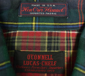O'Connell's Patch Tartan Viyella Sport Shirt Sz: XL (SOLD)