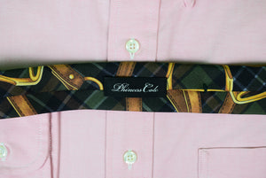"Phineas Cole Equestrian Stirrup Green Tartan Italian Silk Tie" (SOLD)