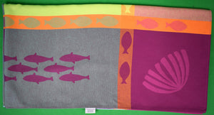 French Cotton Jacquard Fish Decoy Blanket Throw/ Tablecloth (New)