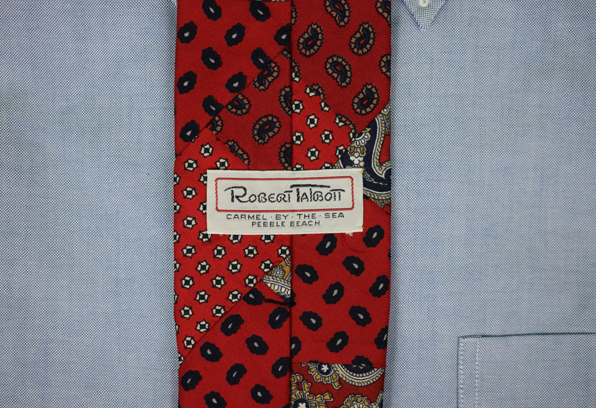 "Robert Talbott Patch Foulard Red Silk Tie" (SOLD)