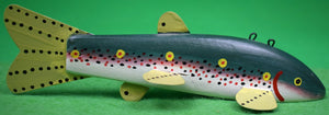 "Hand-Carved/ Painted Fish Decoy by Lawrence Bethel of Lake George, MN."
