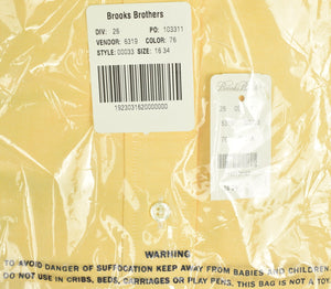 "Brooks Brothers Yellow OCBD Shirt" Sz: 16-34 (New w/ BB Tag!)