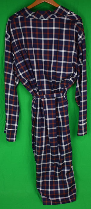 Plaid Cotton Dressing Gown/ Robe Made For Bergdorf Goodman By Emanuele Maffeis Sz L