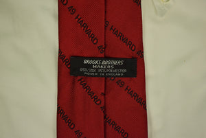 Brooks Brothers x Harvard Class of 49 Crimson Silk Tie Woven In England