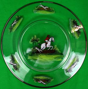 Charger/ Serving Hand-Painted Fox-Hunting Plate