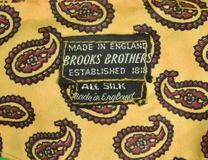 Brooks Brothers Yellow w/ Burg Paisley English Silk Dressing Gown Sz: L (SOLD)