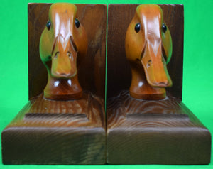 Pair x Parke-Davis Hand-Crafted Wood Duck Bookends