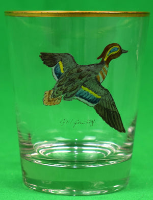 "Set x 6 Hand-Painted Cyril Gorainoff Game Bird Double Old-Fashioned Cocktail Glasses"