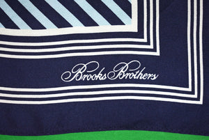Brooks Brothers Silk Blue/ Navy Stripe Pocket Square (New w/ BB Tag)