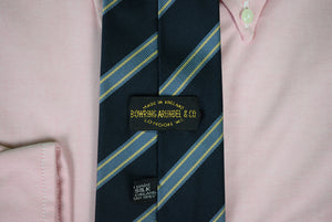 Bowring Arundel Navy Repp Stripe English Silk Tie