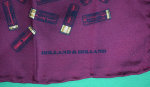 Holland & Holland x Drake's Aubergine/ Gold Shot Shell English Silk Pocket Square