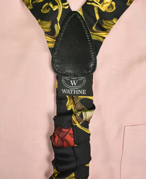 "Wathne Black/ Gold Equestrian Silk Braces"