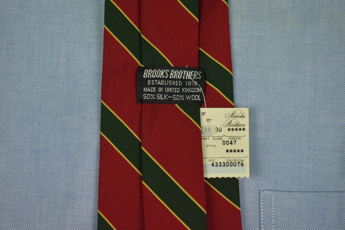 Brooks Brothers Burg Silk/ Wool Repp Stripe UK Tie (New w/ BB Tag) (SOLD)