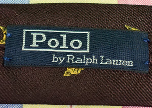 Polo by Ralph Lauren Burg Silk Twill Tie w/ Gold Fox Mask Motif