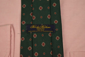 "Brooks Brothers Green Silk Foulard Tie" (DEADSTOCK w/ BB Tag!)