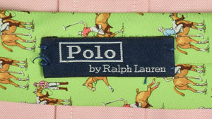 Polo by Ralph Lauren Lime Green Italian Silk Tie w/ Polo Player Motif